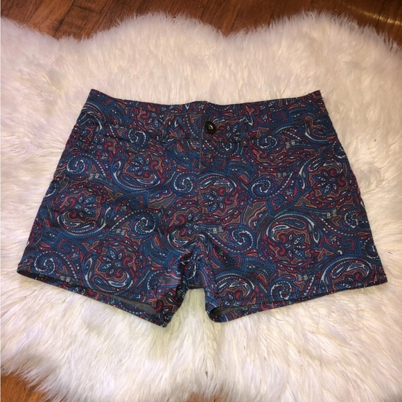 Dex Blue and Red Paisley Shorts - Picture 1 of 4